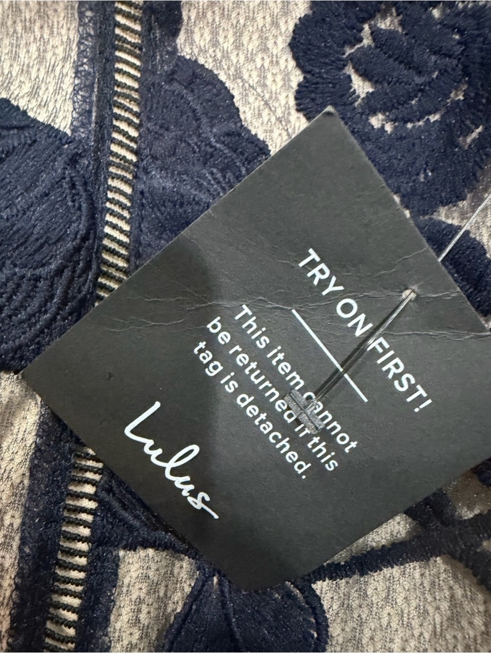 NWT Lulu's Navy Blue Lace Overlay Nude-Illusion Backless Midi Dress - Picture 7 of 7